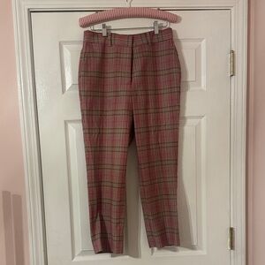Boden Women's Plaid Pants - Pink and Tan